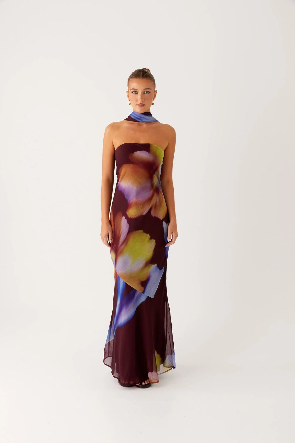 Women's Floral Maxi Dress with Strapless Design | Perfect for Evening Elegance - Women's | Maxi length — elongates your  5