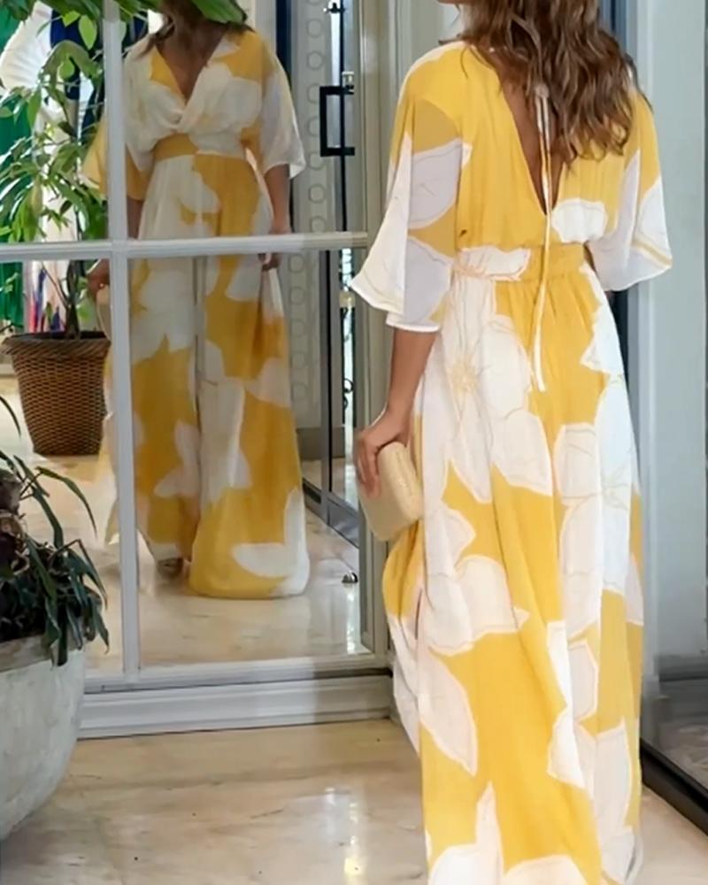 Floral Midi Dress with Harmony Design