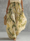 Floral Print Wide Leg Pants for Women with High Waist Design | Comfortable Cotton-Blend Fabric for Effortless Style