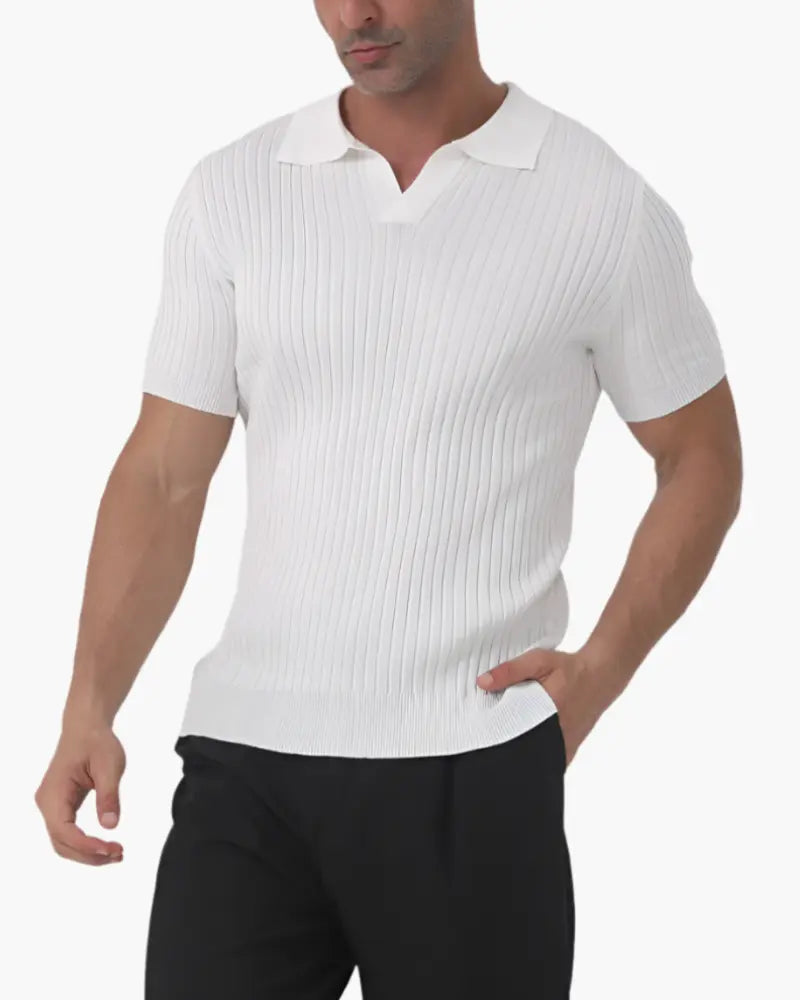 Women's Florence - Ribbed Cotton Polo | Material: Polyester mixed with Cotton 0