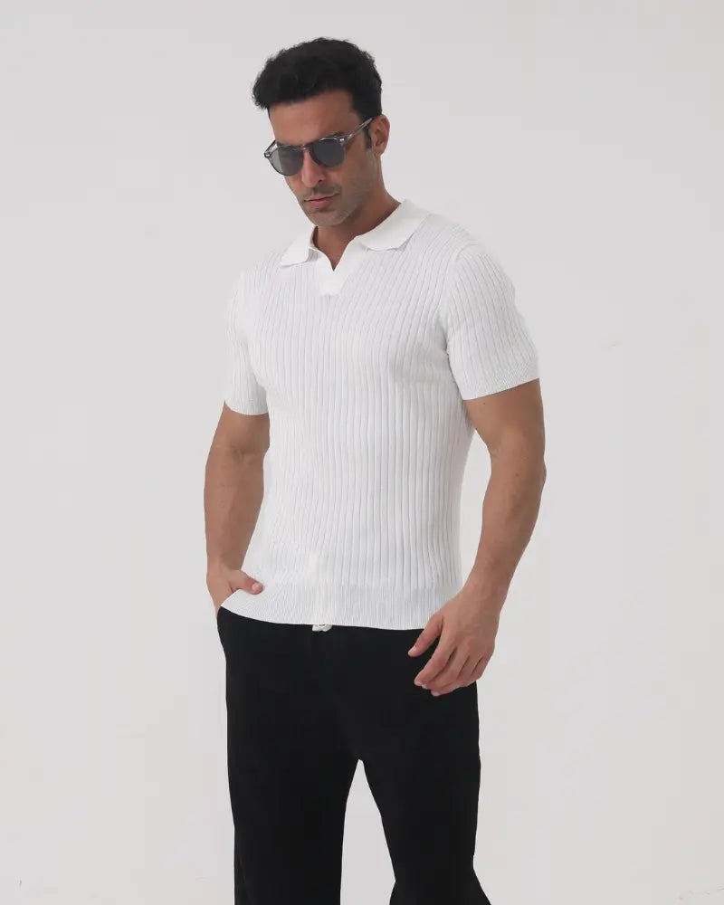 Women's Florence - Ribbed Cotton Polo | Material: Polyester mixed with Cotton 3