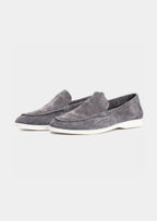 Women's Fog Gray Classic Suede Loafers 0