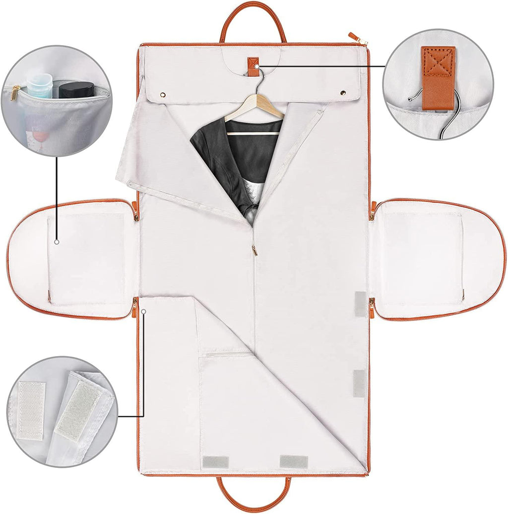 Foldable PU Leather Storage Bag with Zipper Closure | Spacious Design for Organizing Formal Wear