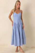 Women's From All Angles Blue & White Stripe Cotton Midi Dress | 100% Cotton 3