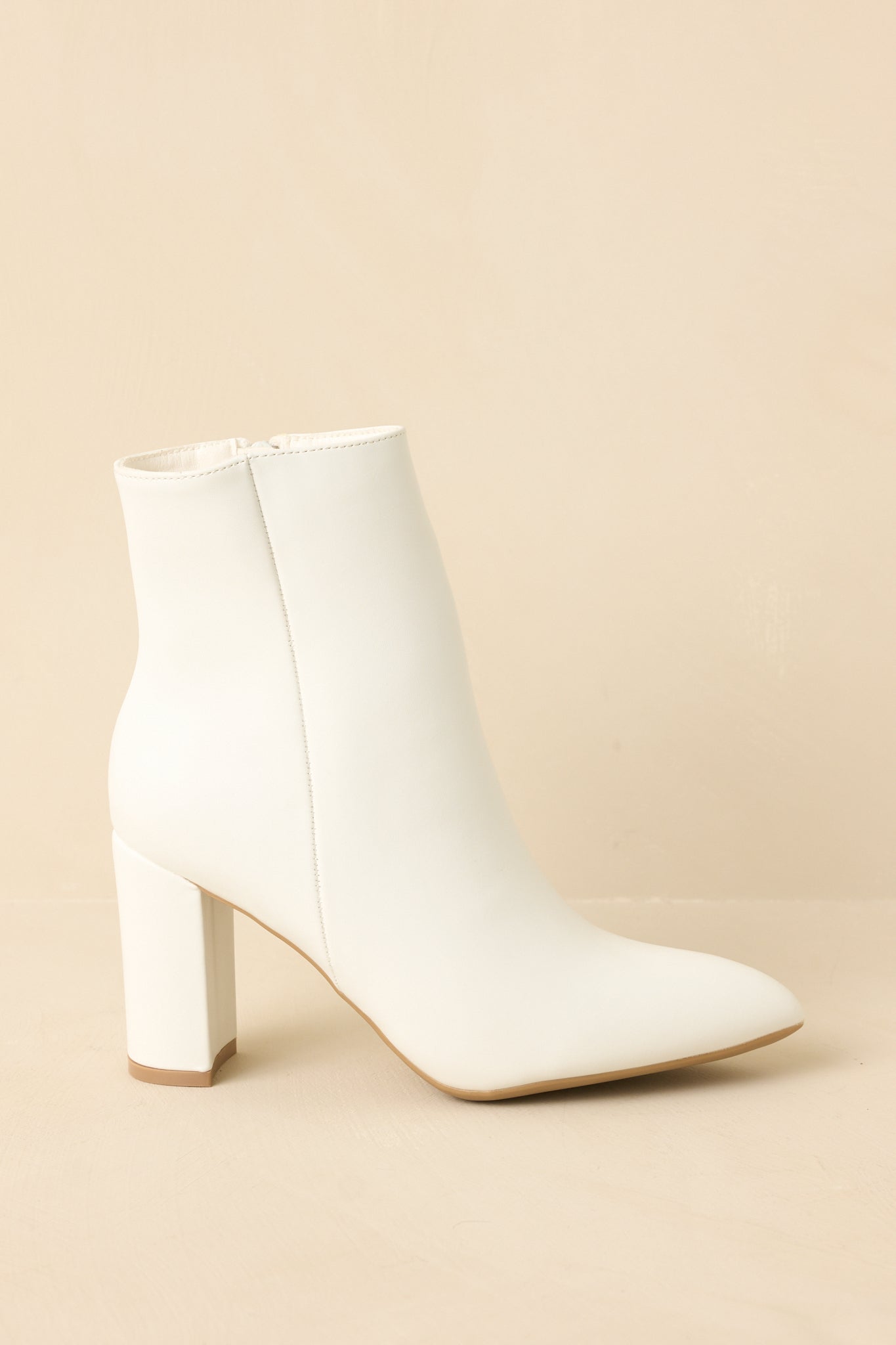 Women's From Here On White Faux Leather Block Heel Ankle Boots | Heel measures 3.5" 2