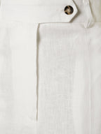 Gisella | Women's White Linen Pants with High Waist & Pressed Pleats | Stylish Comfort for Effortless Elegance