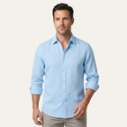 Glenpark Ridge | Men's Linen Casual Button-Up Shirt with Breathable Comfort | Relaxed Fit for Everyday Style