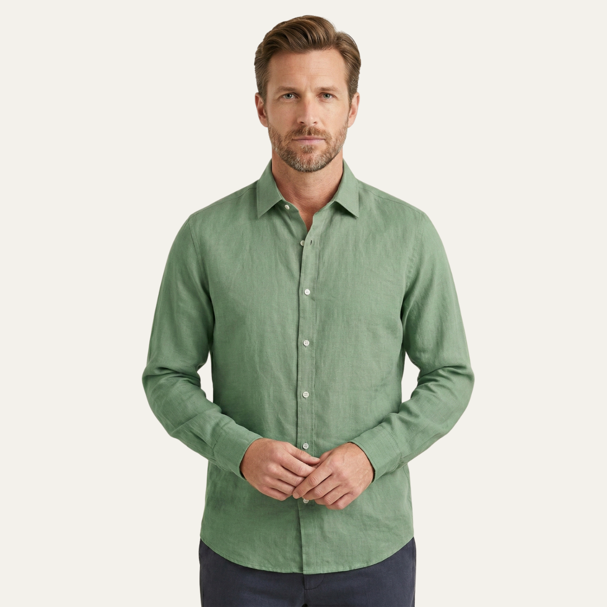 Glenpark Ridge | Men's Linen Casual Button-Up Shirt with Breathable Comfort | Relaxed Fit for Everyday Style