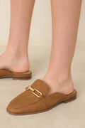Women's Going First Class Tan Faux Leather Mule Loafers | Platform measures .75" 0