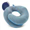 Blue double-support travel neck pillow