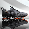 Gray knit running sneakers