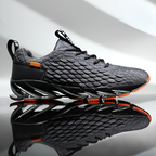 Gray knit running sneakers