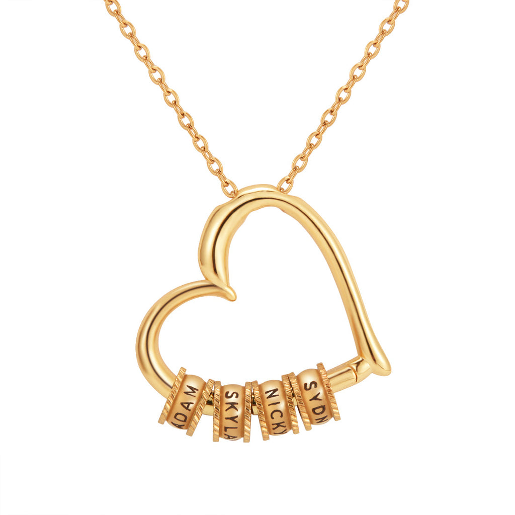 Gold heart name necklace