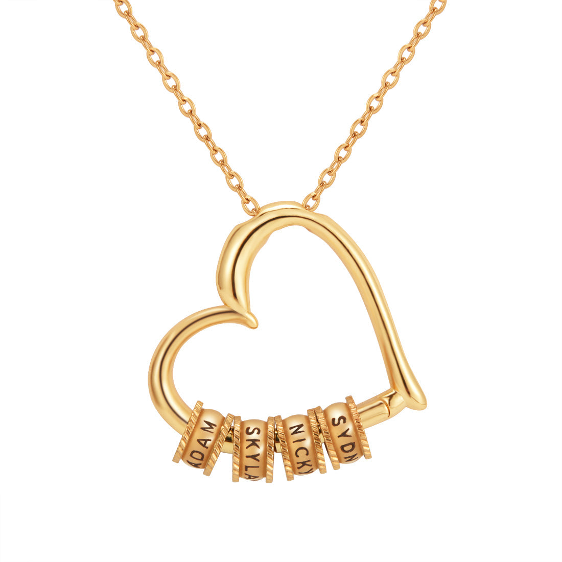 Gold heart name necklace