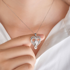 Two hearts infinity pendant close-up