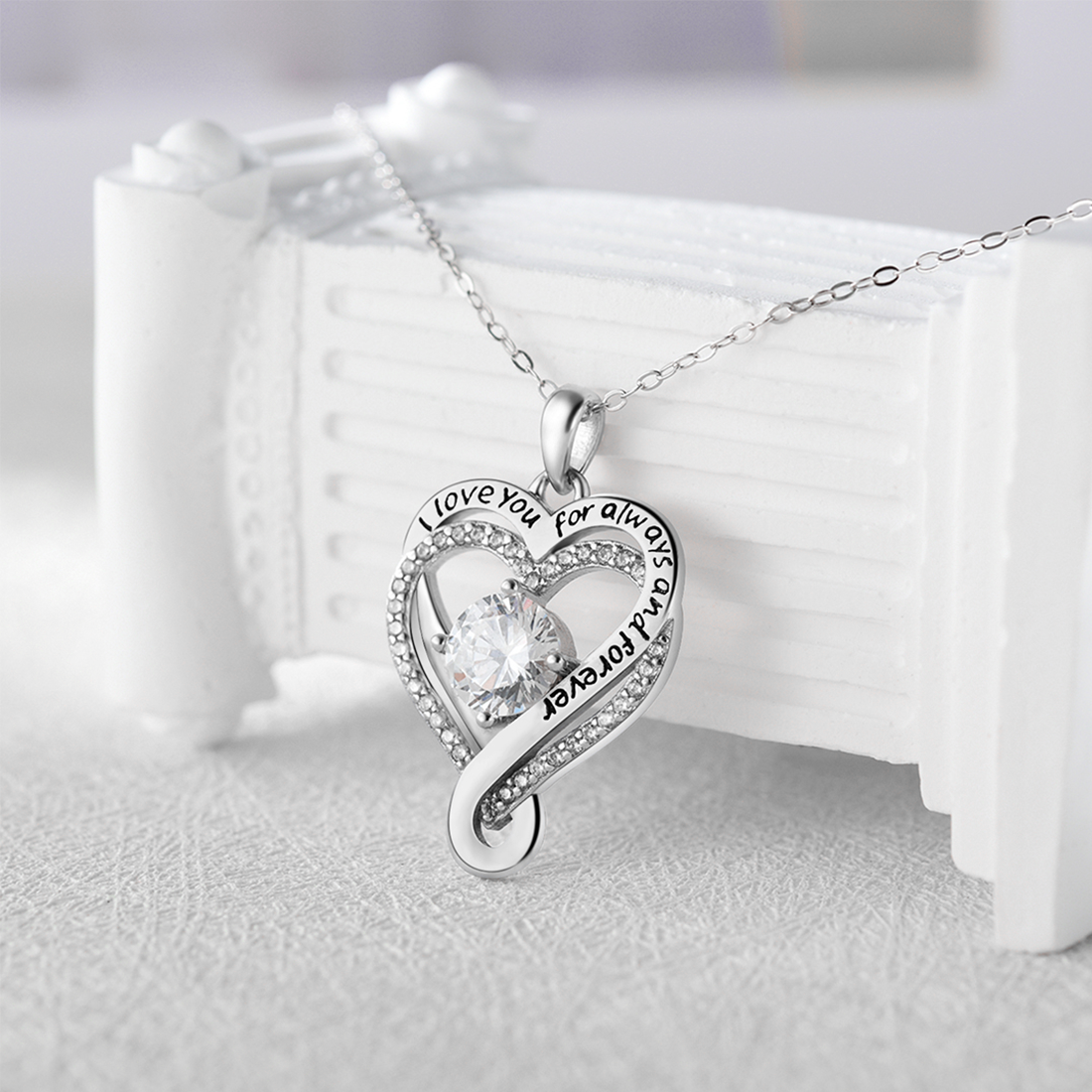 Infinity heart necklace in gift box