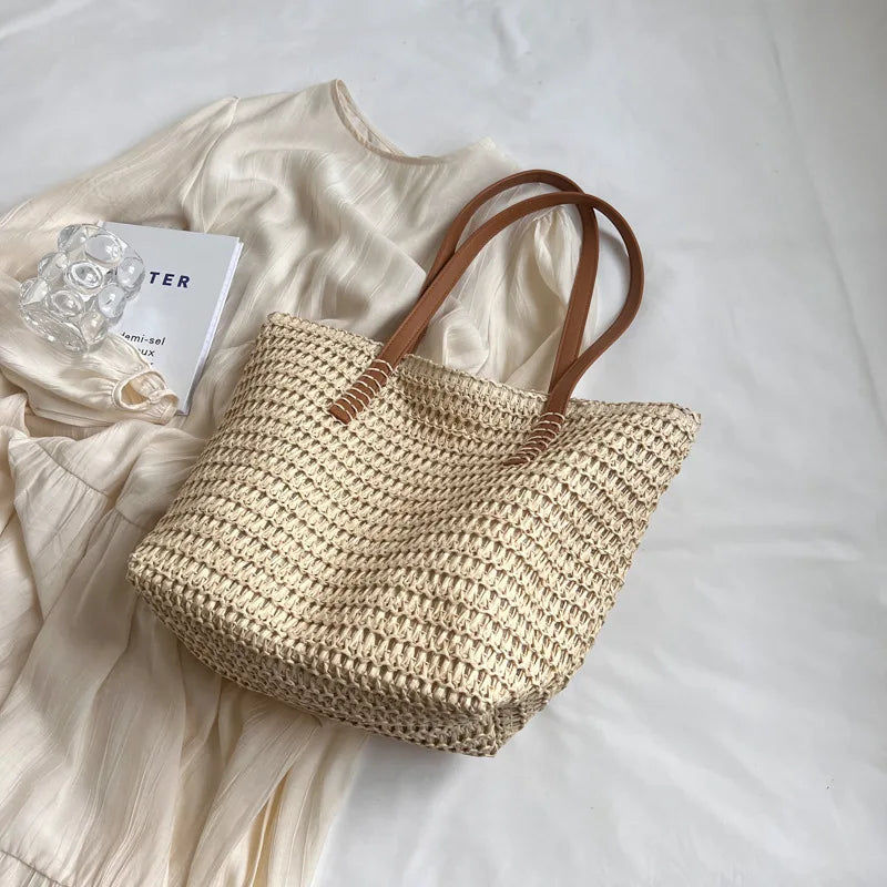 Handwoven Bohemian Tote Bag with Spacious Design | Stylish Beach Bag for Summer Adventures