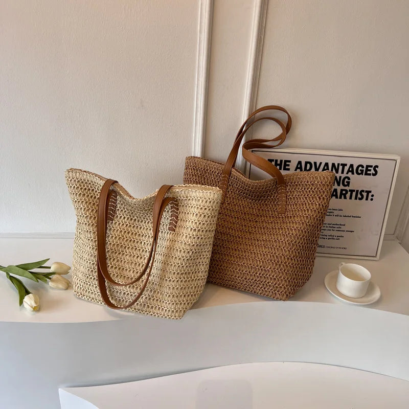 Handwoven Bohemian Tote Bag with Spacious Design | Stylish Beach Bag for Summer Adventures