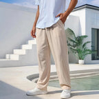 Harlow | Men's Linen Trousers with Elastic Waistband | Lightweight Comfort for Warm Weather