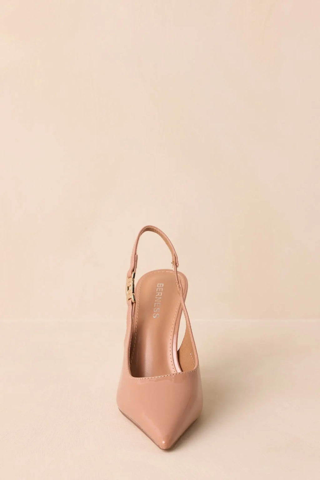 Women's Have It All Light Mocha Patent Pointed Toe Slingback Heels | Heel measures 4" 2
