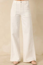 Women's Hazy Days White Wide Leg Jeans | 59% Cotton 0