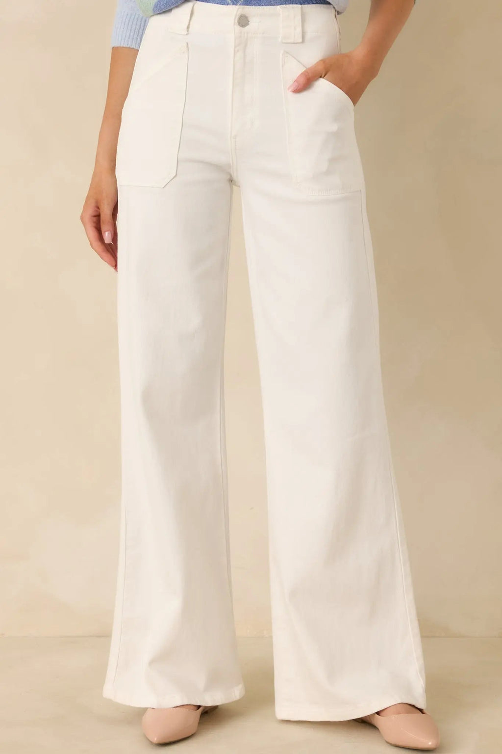 Women's Hazy Days White Wide Leg Jeans | 59% Cotton 3