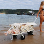 Heavy-Duty Beach Wagon for Sand with Durable PVC Wheels | Convenient Folding Design for Easy Transport