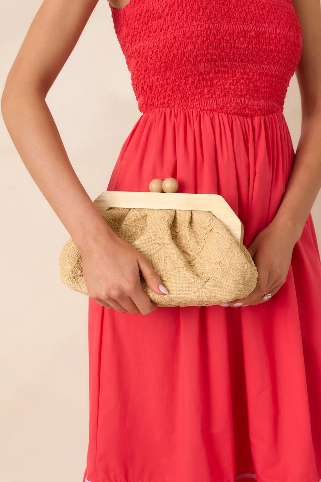 Women's Held Close Natural Textured Woven Clutch | This Bag Measures 11" in Length 1