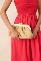 Women's Held Close Natural Textured Woven Clutch | This Bag Measures 11" in Length 1