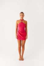 Women's Henrietta Collection | Halterneck Mini Dress with Semi-Sheer Design | Flattering Cut for Bold Nights - Women's | 7