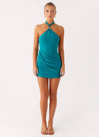 Women's Henrietta Collection | Mini Dress with Halter Neckline & Open Back | Stylish Evening Wear for Effortless Eleganc 2
