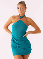 Women's Henrietta Collection | Mini Dress with Halter Neckline & Open Back | Stylish Evening Wear for Effortless Eleganc 4