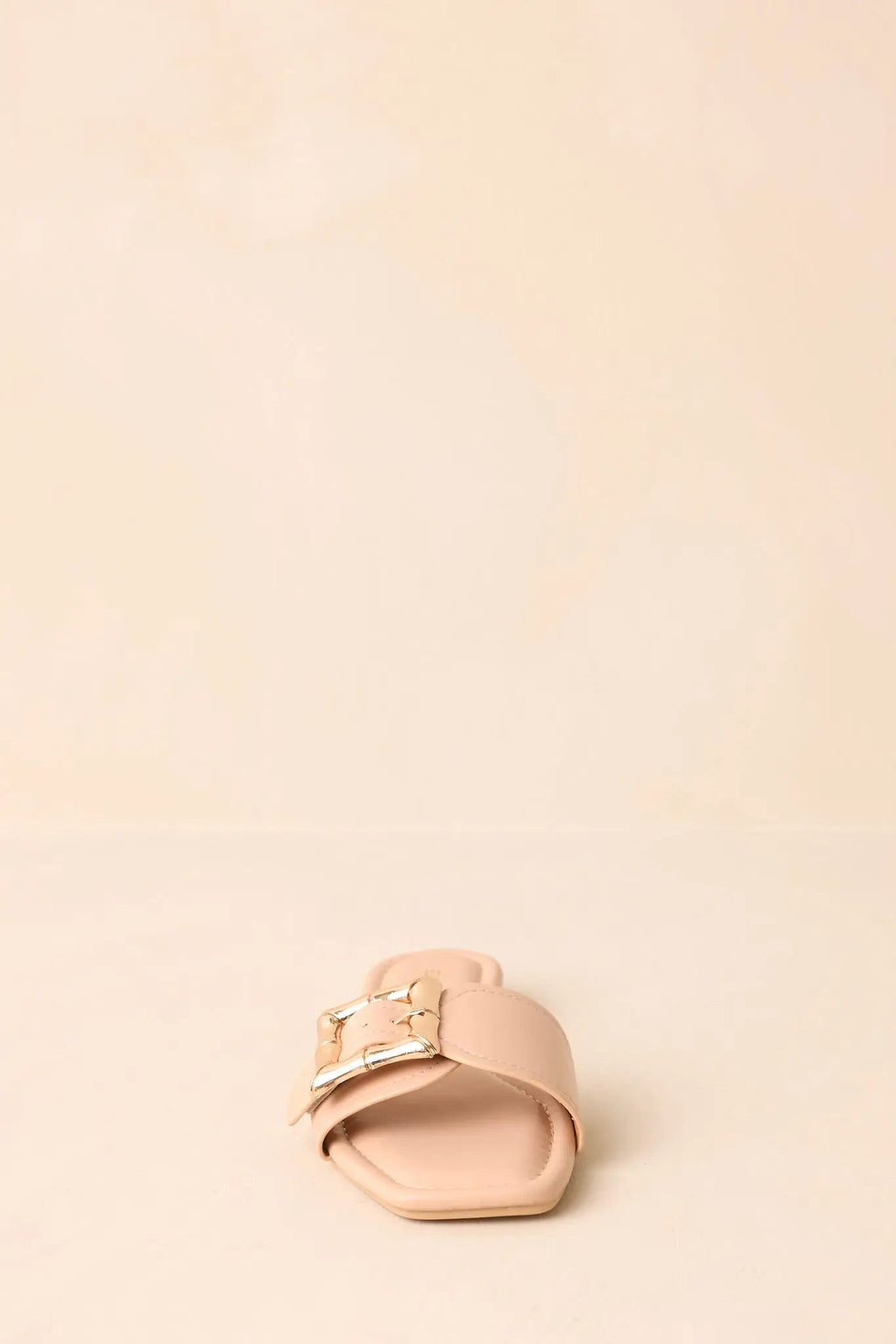 Women's Hidden Treasure Beige Buckle Flat Sandals | All Man Made Materials 7