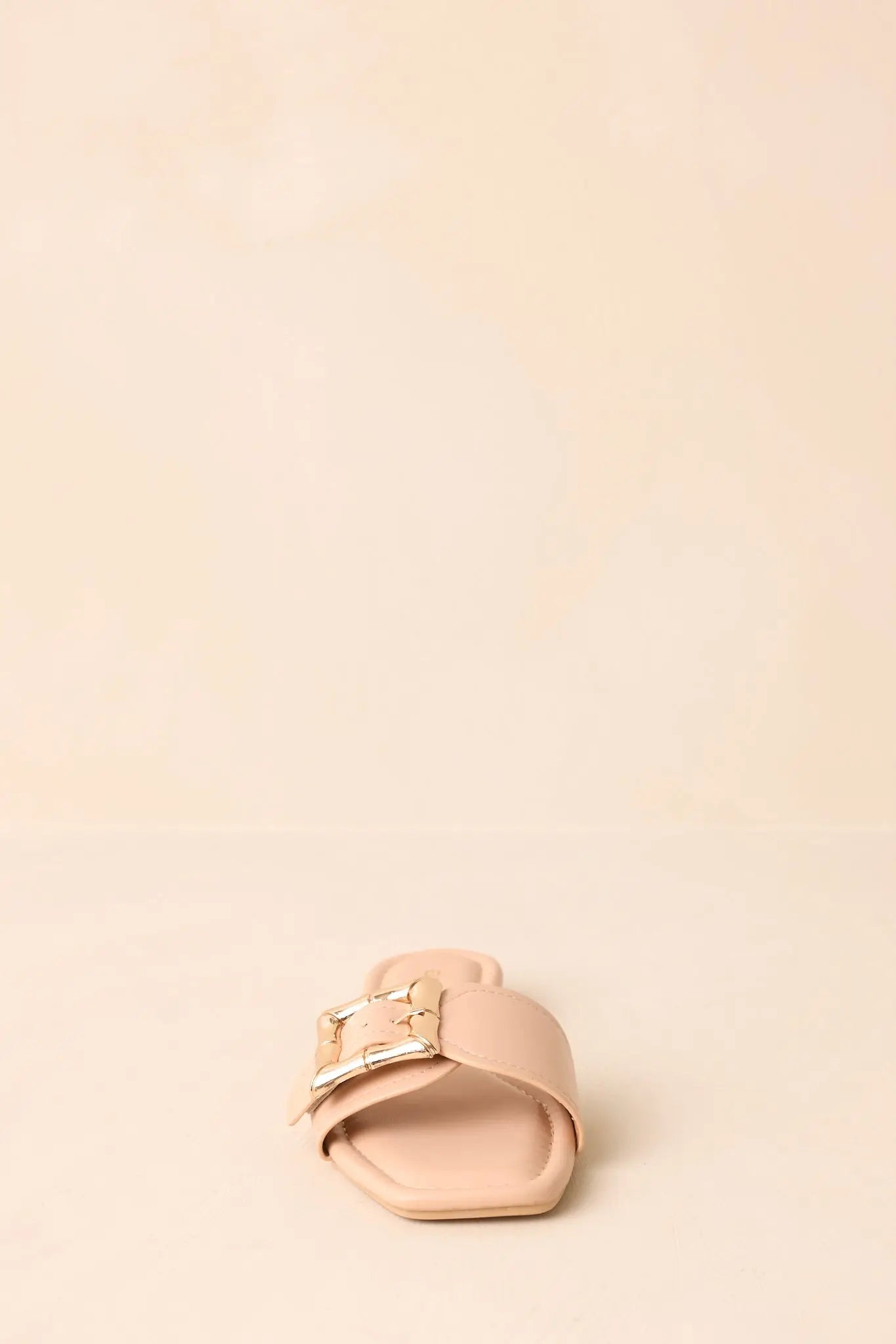 Women's Hidden Treasure Beige Buckle Flat Sandals | All Man Made Materials 7