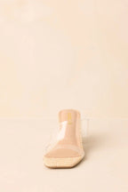Women's Higher Standards Clear Natural Raffia Block Heels | Heel measures 4.5" 4