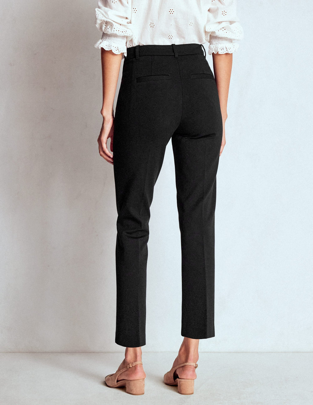 Slim-Leg Ponte Pants — Ankle-Hem Trousers