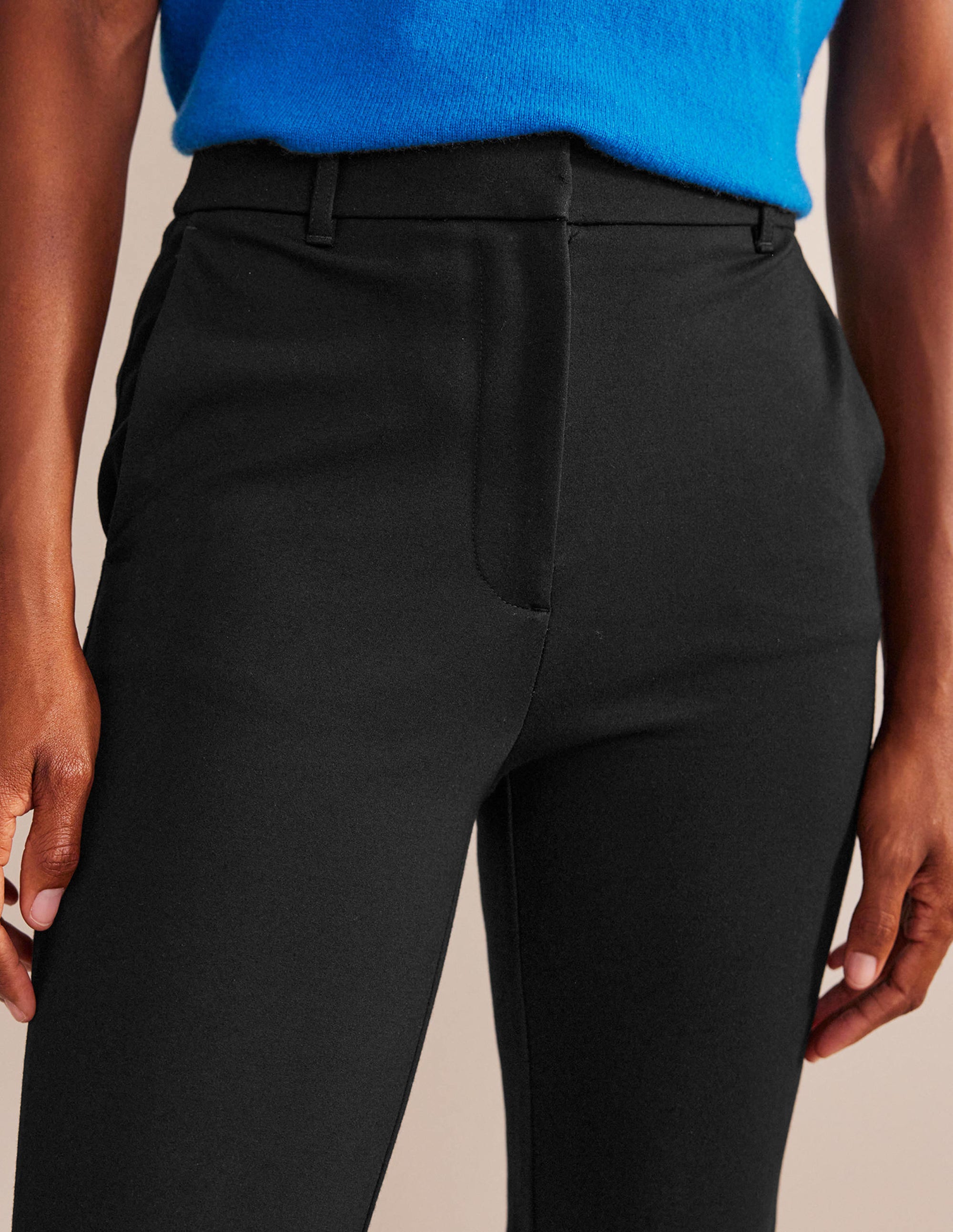 Slim-Leg Ponte Pants — Ankle-Hem Trousers