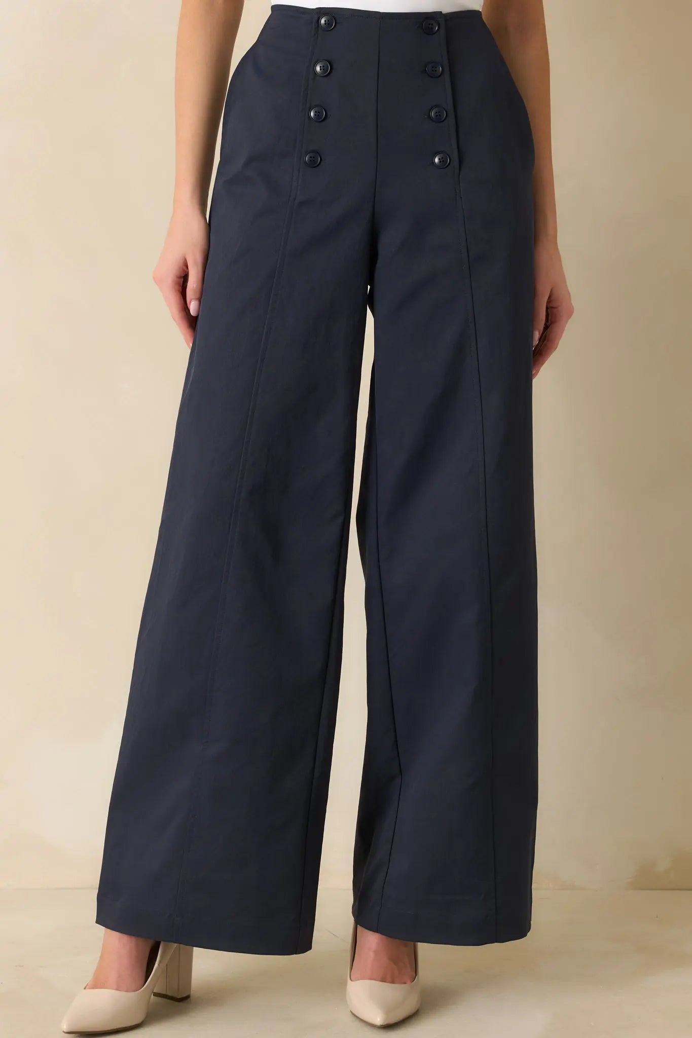 Women's Hit The Mark Navy Wide Leg Pants | 100% Polyester 0