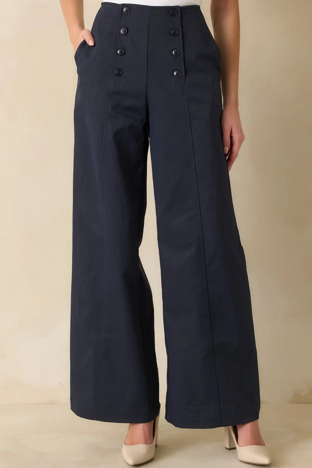 Women's Hit The Mark Navy Wide Leg Pants | 100% Polyester 4