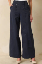 Women's Hit The Mark Navy Wide Leg Pants | 100% Polyester 4
