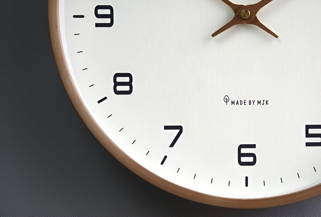 Nordic wall clock close-up dial