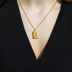Love Letter engraved necklace close up