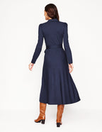Collared Long Dress — Women's Elegant Maxi