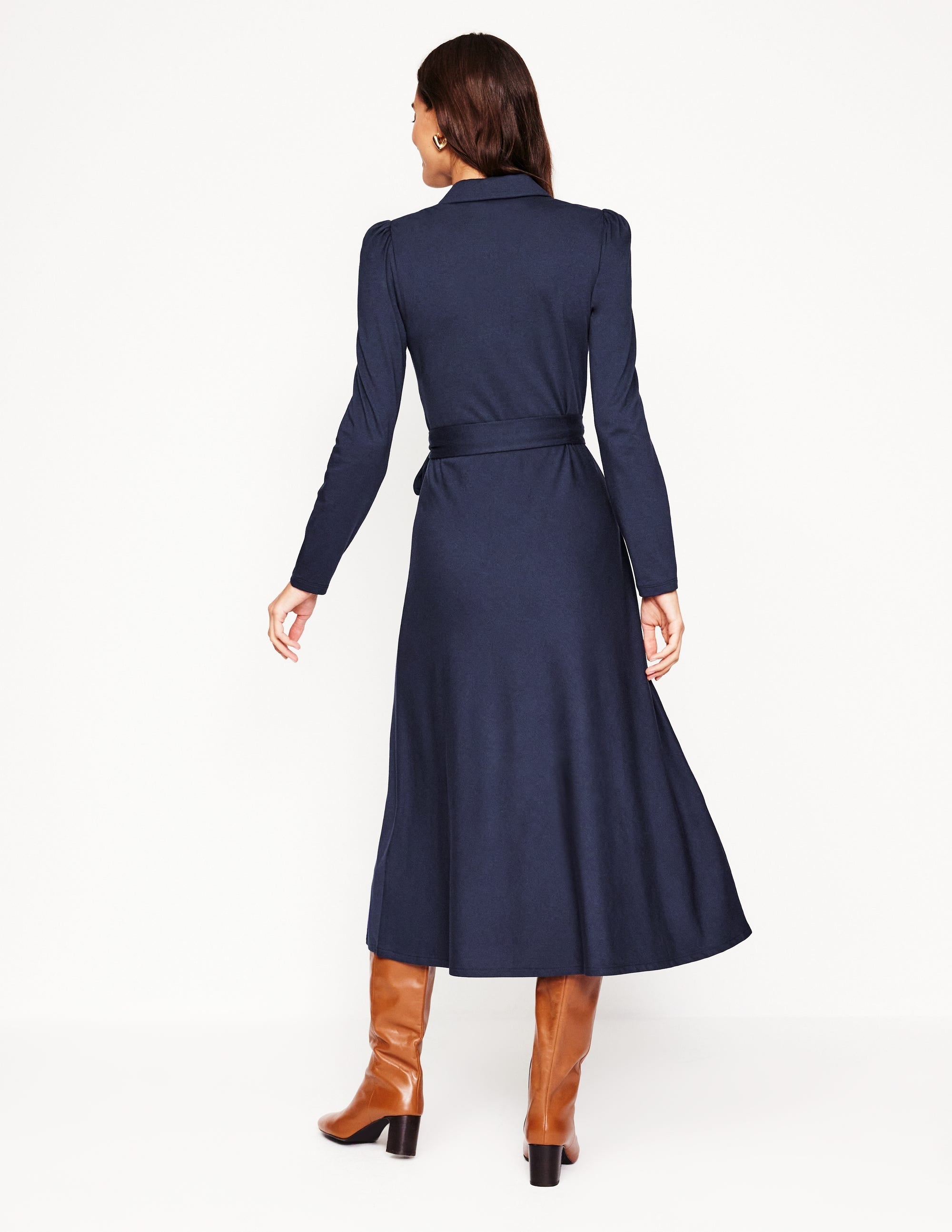 Collared Long Dress — Women's Elegant Maxi