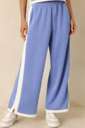 Women's In Good Form Periwinkle Stretch Knit Contrast Trim Pants | 55% Rayon 0