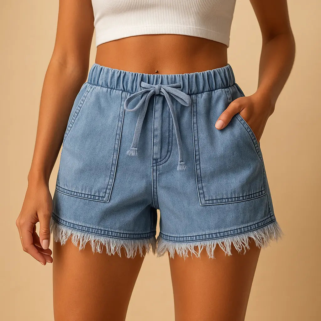 Women's Isla Collection | Women's Denim Shorts with Flattering Cut | Versatile Style for Summer Wear | Flattering Cut: E 2