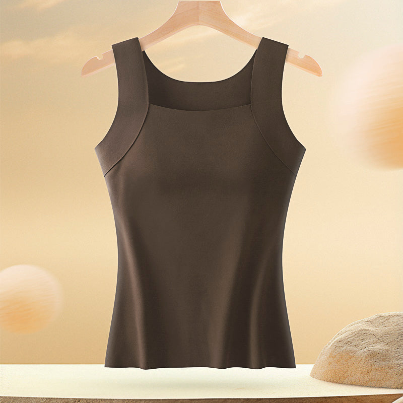 Jennifer Collection | Women's White Tank Top with Built-In Bra for Effortless Comfort