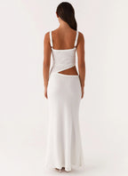 Women's Jocelyn Collection | White Maxi Dress for Women with V Neckline & Cut-Out Details | Elegant Flowing Design for E 3