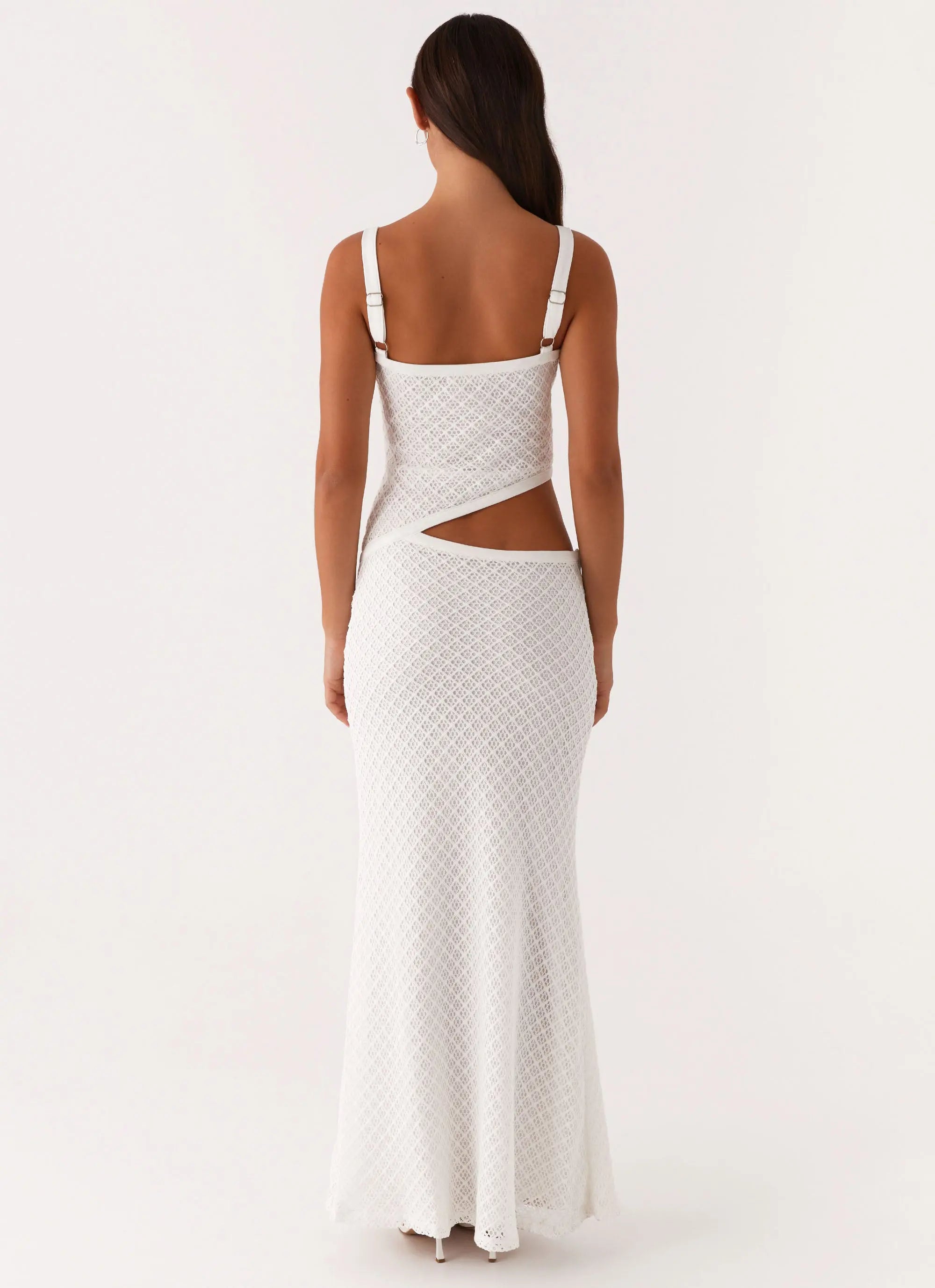 Women's Jocelyn Collection | White Maxi Dress for Women with V Neckline & Cut-Out Details | Elegant Flowing Design for E 3