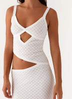 Women's Jocelyn Collection | White Maxi Dress for Women with V Neckline & Cut-Out Details | Elegant Flowing Design for E 4